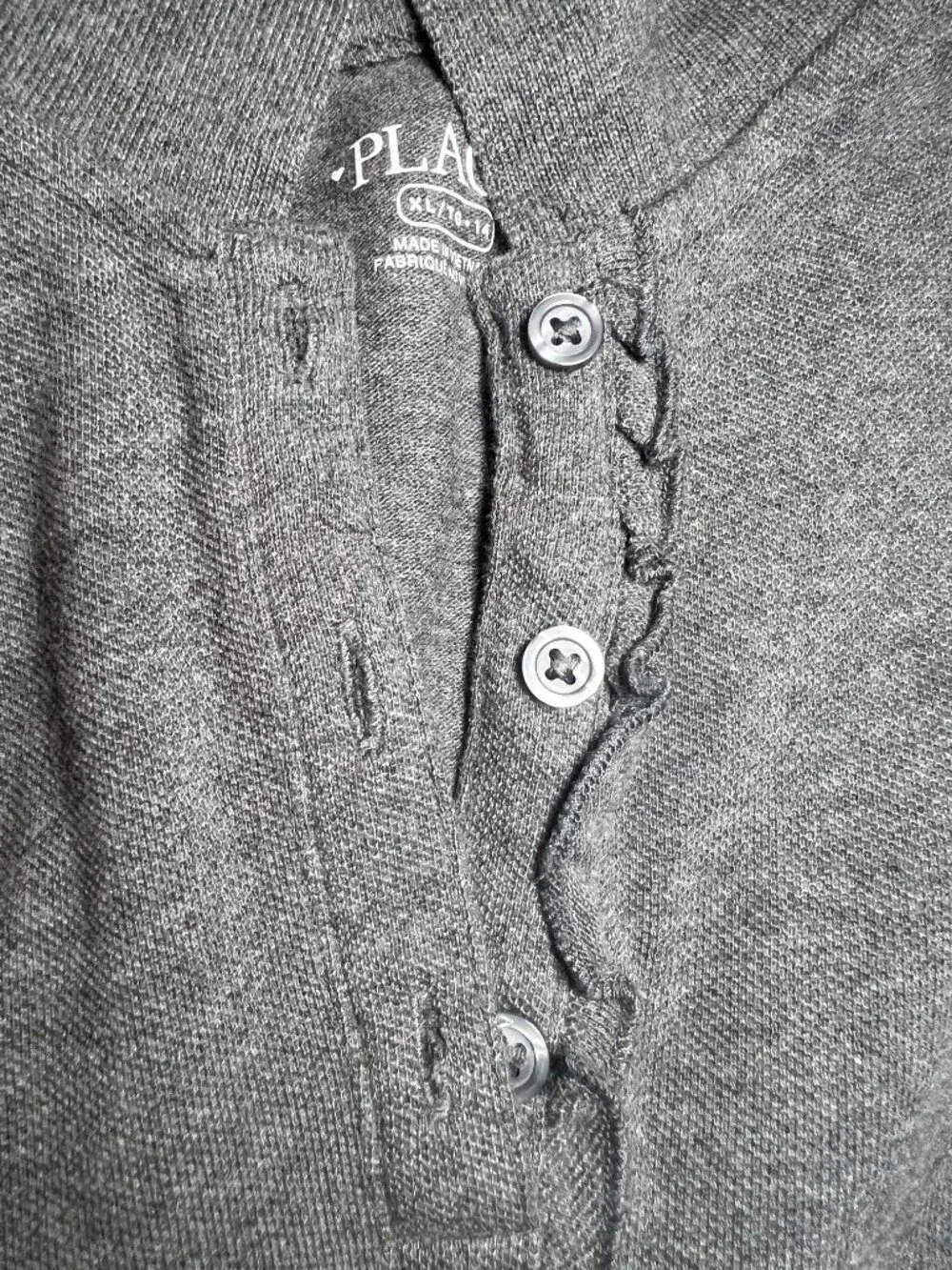 The Children's Place Girls Gray Polo Dress – Size XL 14